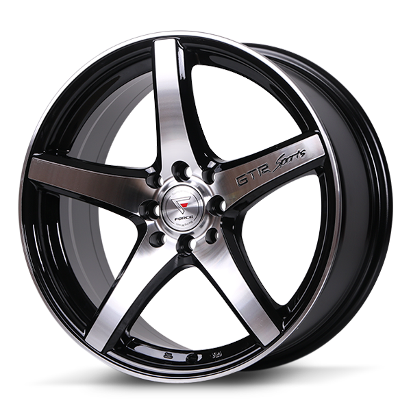 ล้อแม็กซ์ FORCE GTR-5V (3208Z) 15X6.5 8X100/114.3 ET38 CB.67.1 B-P (สีหน้าเงาร่องดำ)