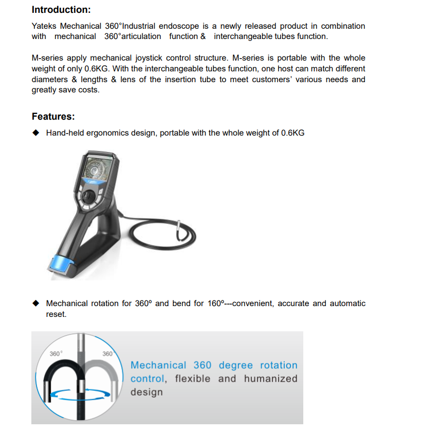 YATEK M-series Bore scope