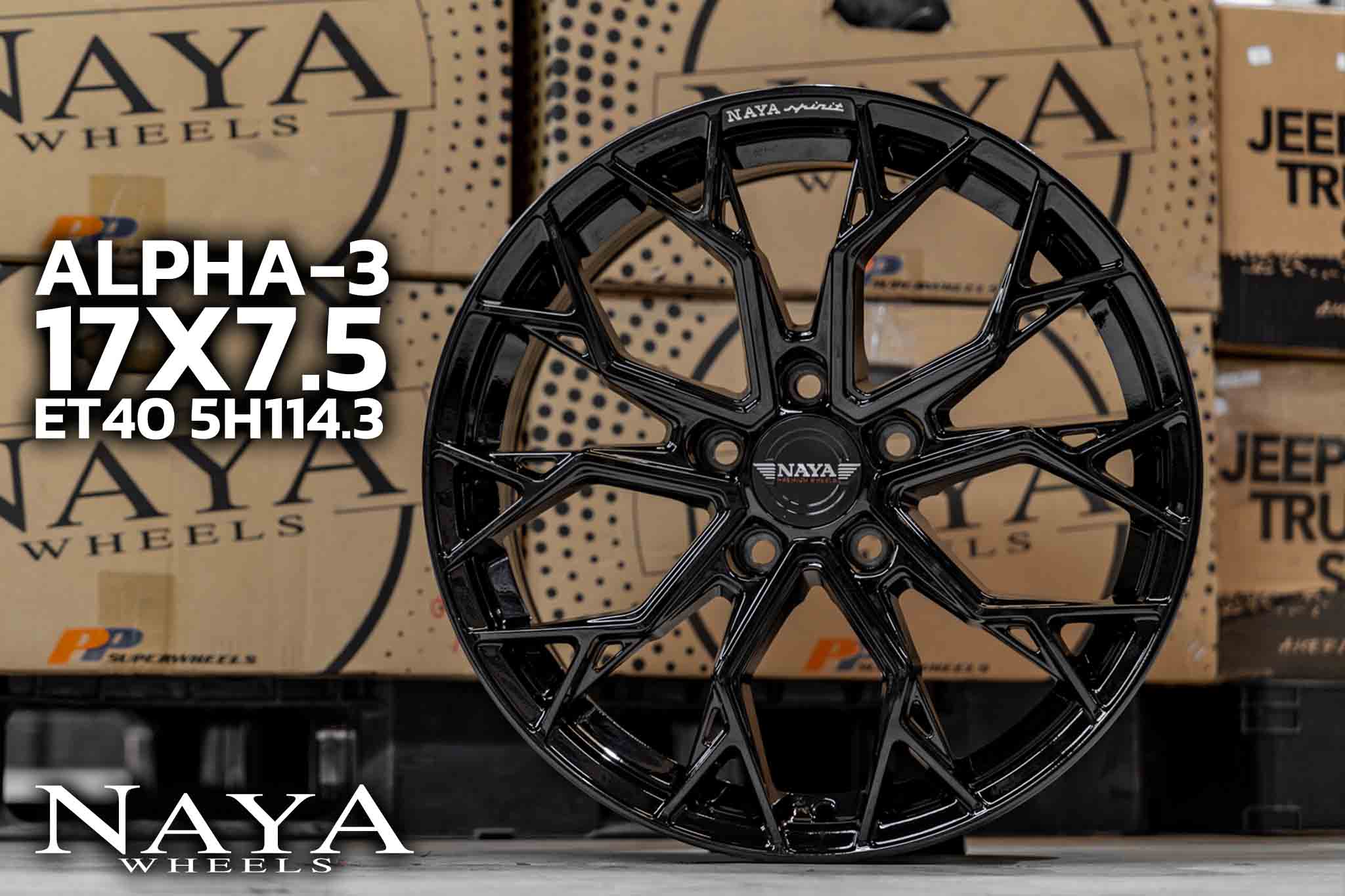 แม็กซ์ ALPHA-3(YA5640) 17X7.5 5X114.3 ET40 CB.73.1 BLK (สีดำทั้งวง)
