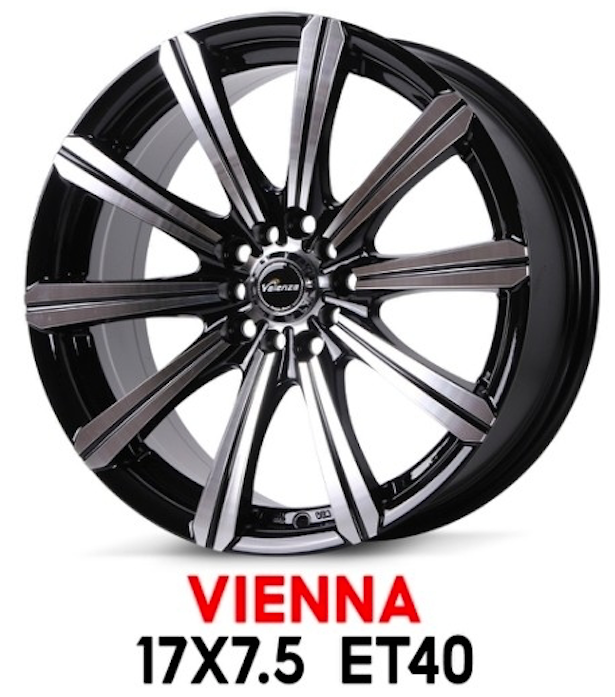 แม็กซ์ VIENNA(3183) 17X7.5 10X100/114.3 ET40 CB.73.1 B-P (สีหน้าเงาร่องดำ)