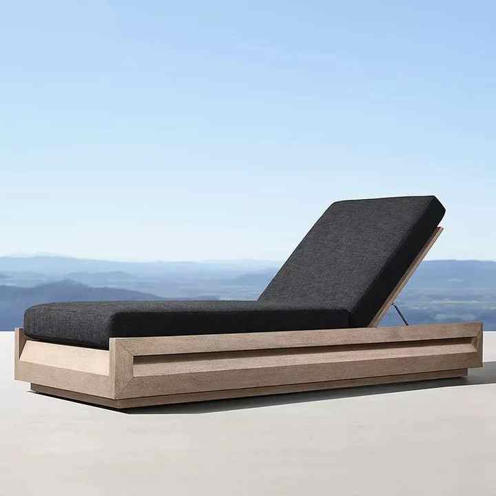Garden New Swimming Modern Hotel Bed outdoor Wood Pool furniture beach Folding lounge chaise chair