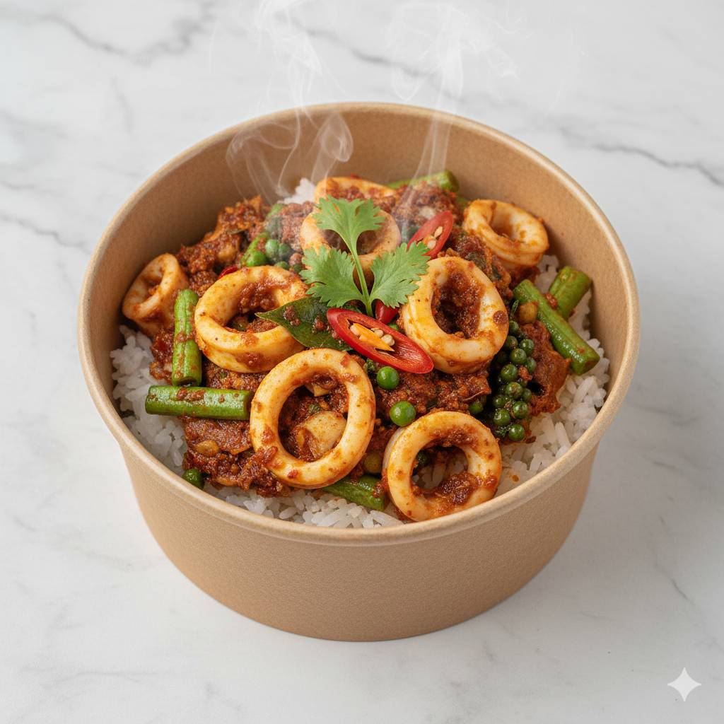 ข้าว+ไก่ทอดกรอบ+ราดซอส3รสชาติเผ็ดเปรียวหวาน 750 กรัม