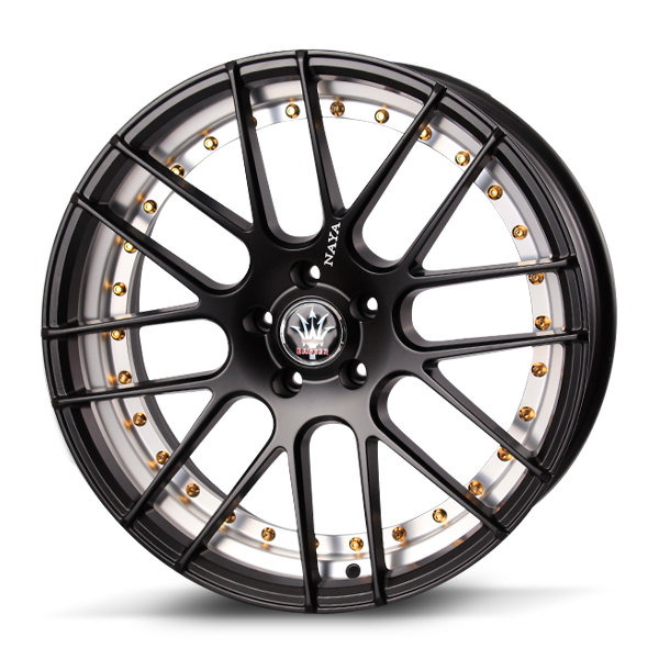 แม็กซ์ DAGGER/BERANO(308) 20X8.5 5X120 ET35 MBKP/GOLD/RIVETS (สีดำด้านLINEหมุดซิลเวอร์หมุดทอง)