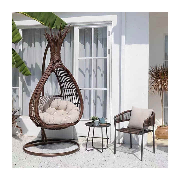 outdoor swing garden egg chair wicker metal patio egg chair rattan swing chair
