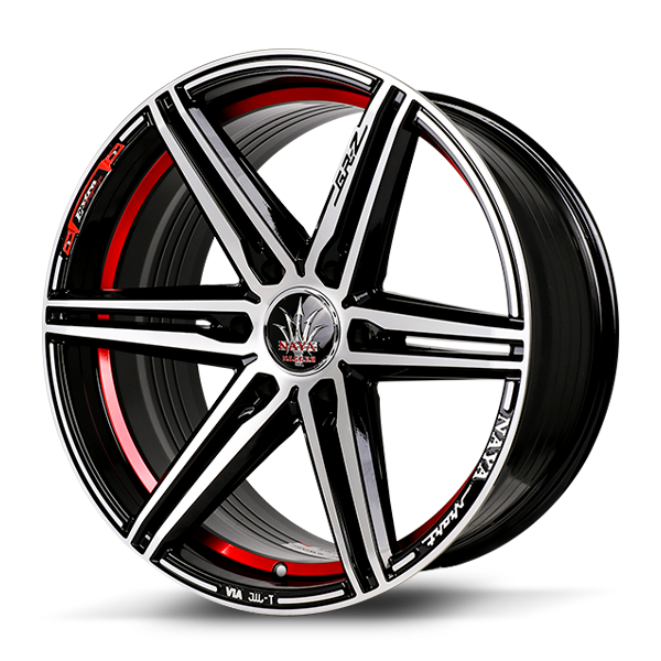 แม็กซ์ GR-Z (with cap) 20x9.5 6x139.7 ET.20 CB.106 BP-PL-IP (R)Z (สีหน้าเงาร่องดำท้องแดง+เส้นขอบเงา+ตัวหนังสือเงา)