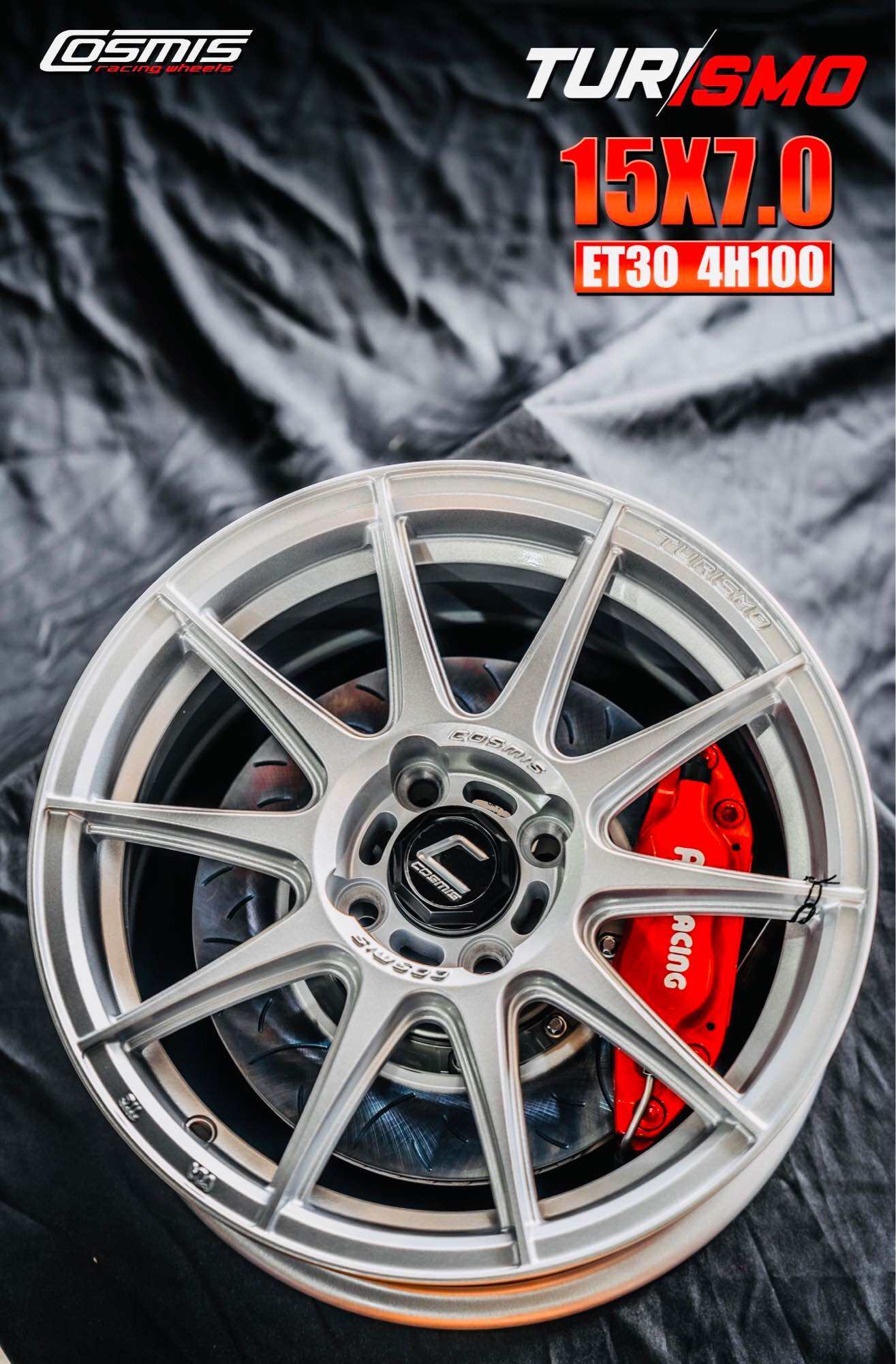 ล้อแม็กซ์ COSMIS TURISMO (YA9982) 15X7.0 4X100 ET30 CB.67.1 HYPERSILVER (สีไฮเปอร์ซิลเวอร์)