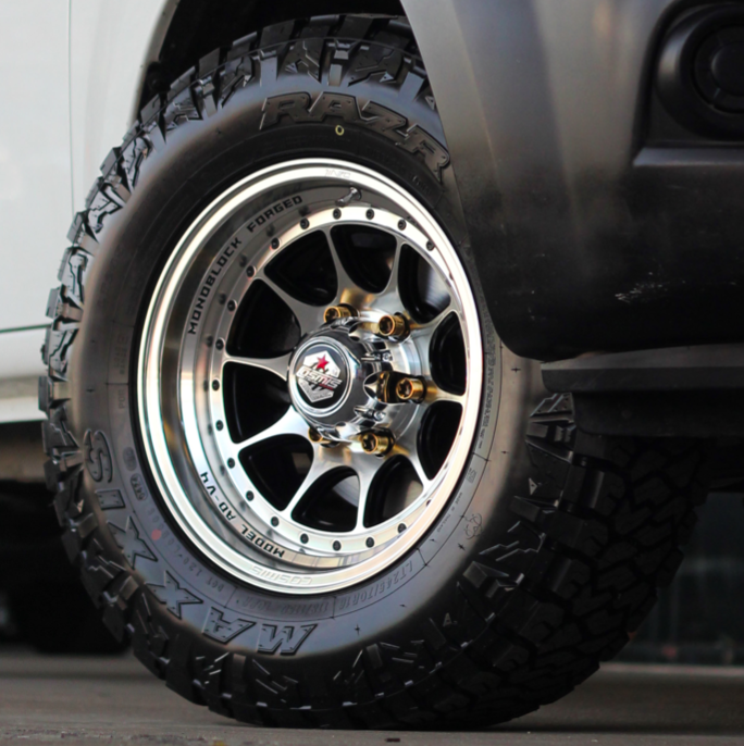 ล้อแม็กซ์ COSMIS DEVIL AD-V4 (D2785) 16X10.0 6X139.7 ET-44 CB.106 BP-XZ(RevestBlack) (สีหน้าเงาร่องดำ+CNCตัวหนังสือ) หมุดดำ Custom
