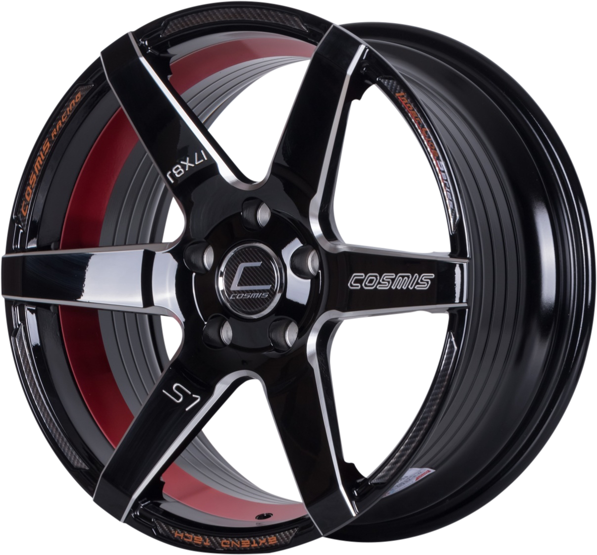 แม็กซ์ INNERLINE.S1(YA9929) 17X8.0 5X114.3 5X112 ET30 CB.73.1 (R) BLK-W+PLATE (สีดำเงา+ท้องแดง+CNCข้างก้าน+เพลท)