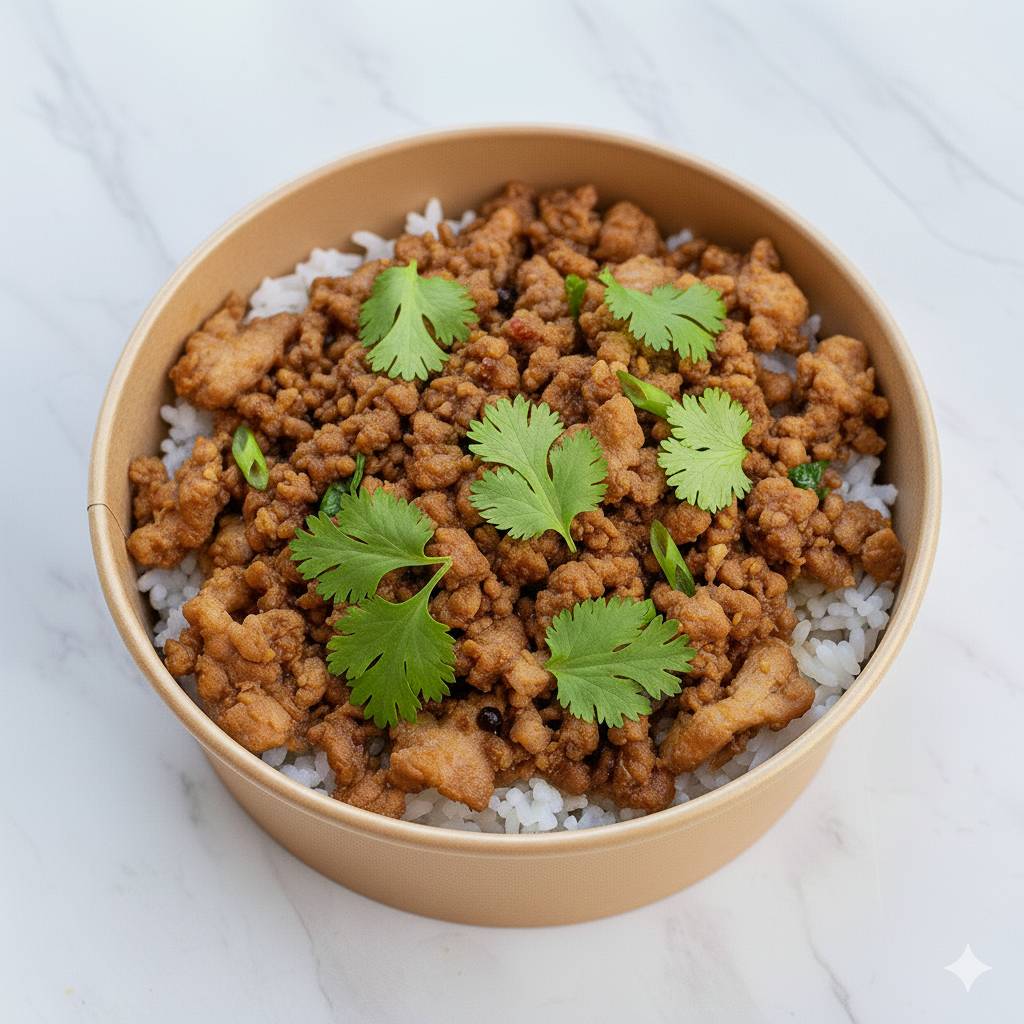 ข้าว+ไก่เนื้อติดหนังคั่วเกลือ 750 กรัม