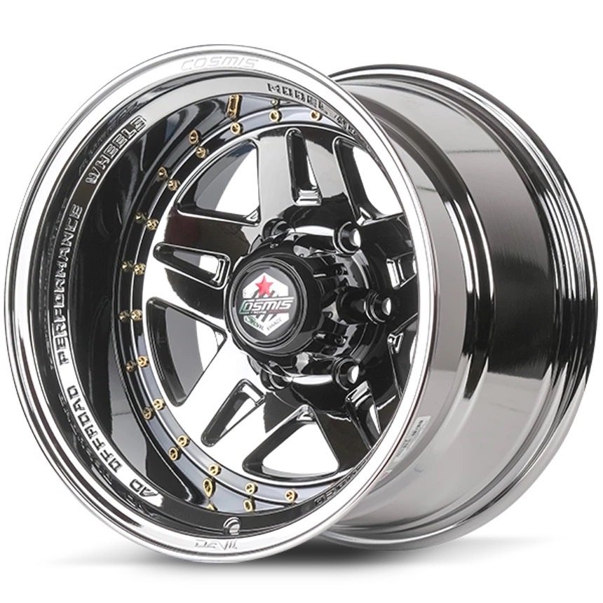 ล้อแม็กซ์ COSMIS DEVIL AD-V1 (3917) 16X10.0 6X139.7 ET-44 CB.106 XZ-BH-CH (สีแบล็คโครม+CNCตัวหนังสือ)
