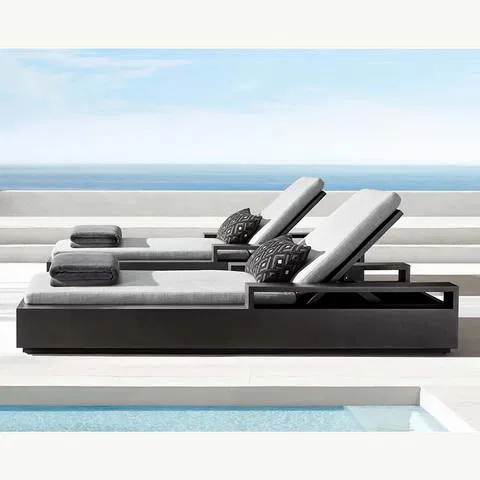Beach Outdoor Furniture Aluminium Daybeds Outdoor for Hotel Pool Side Sun Loungers