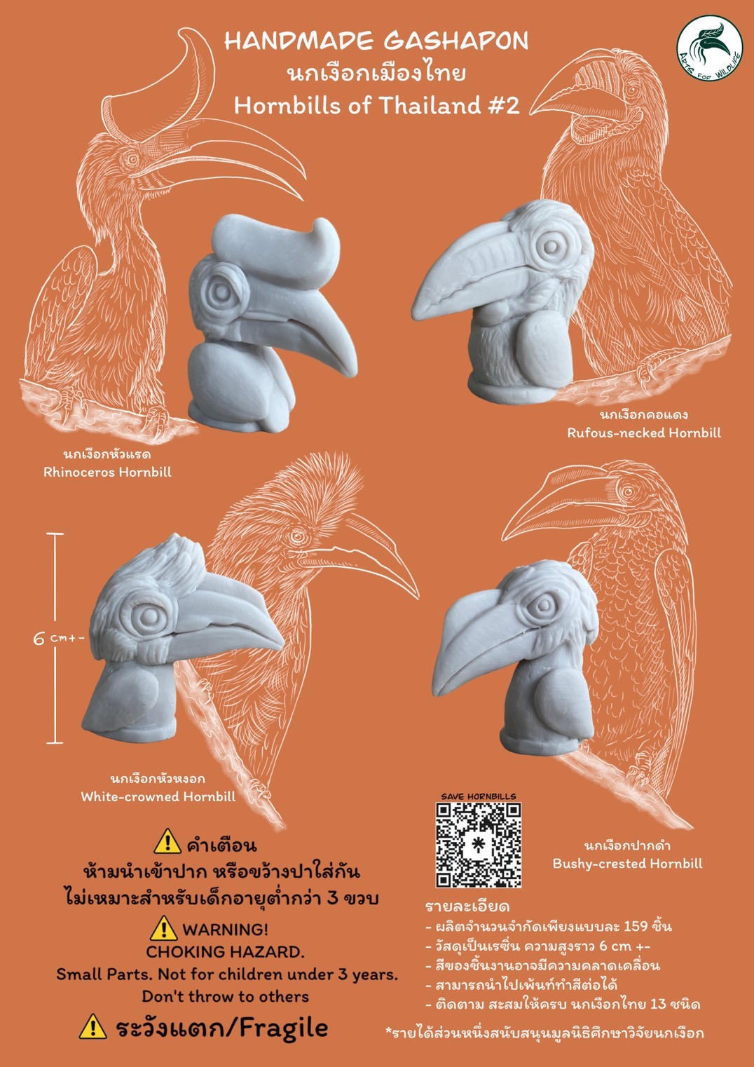 Hornbill Gashapon Vol. 2 กาชาปองนกเงือกเมืองไทย