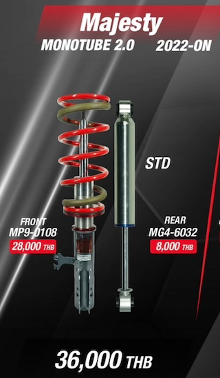 โช๊คอัพ PROFENDER FIT Z TOYOTA MAJESTY MONOTUBE 2.0 Y2022-ON FRONT MP9-0108 REAR MG4-6032
