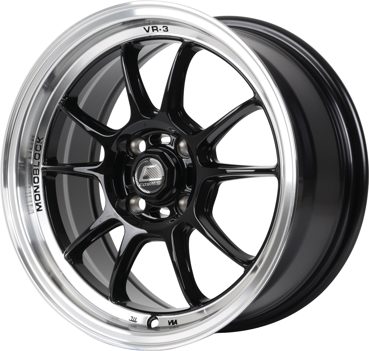 แม็กซ์ VR-3(3943) 15X7.0 4X100 ET32 CB.73.1 B-LP (สีดำ+ขอบเงา)
