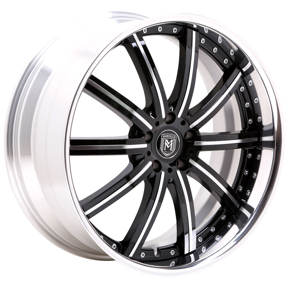 แม็กซ์ MACELLO(MT-07) 20X8.5 5X114.3 ET40 GBFM/D (สีหน้าเงาก้านดำเงาขอบเงา)