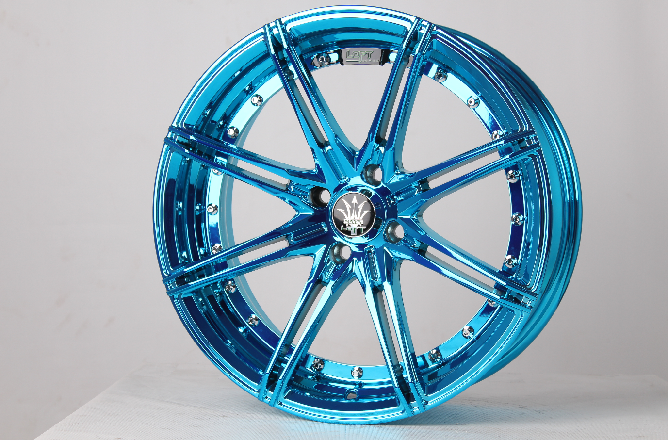 แม็กซ์ RIKA(9923) 15X7.5 4X100 ET24 CB.67.1 UH-CH (สีอะโนไดซ์ฟ้า)