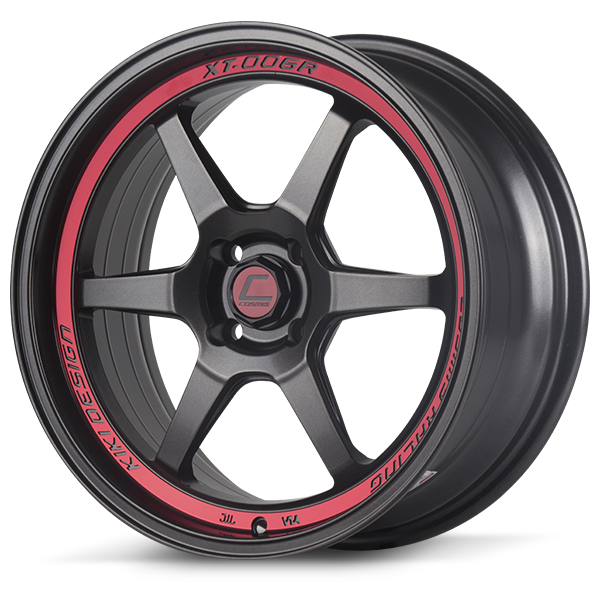 แม็กซ์ XT-006R(9944) 17X7.5 4X100 ET38 CB.73.1 CAC-XE19R/M5 (สีดำเทาด้านทั้งวง+เส้นใต้ขอบแดง)