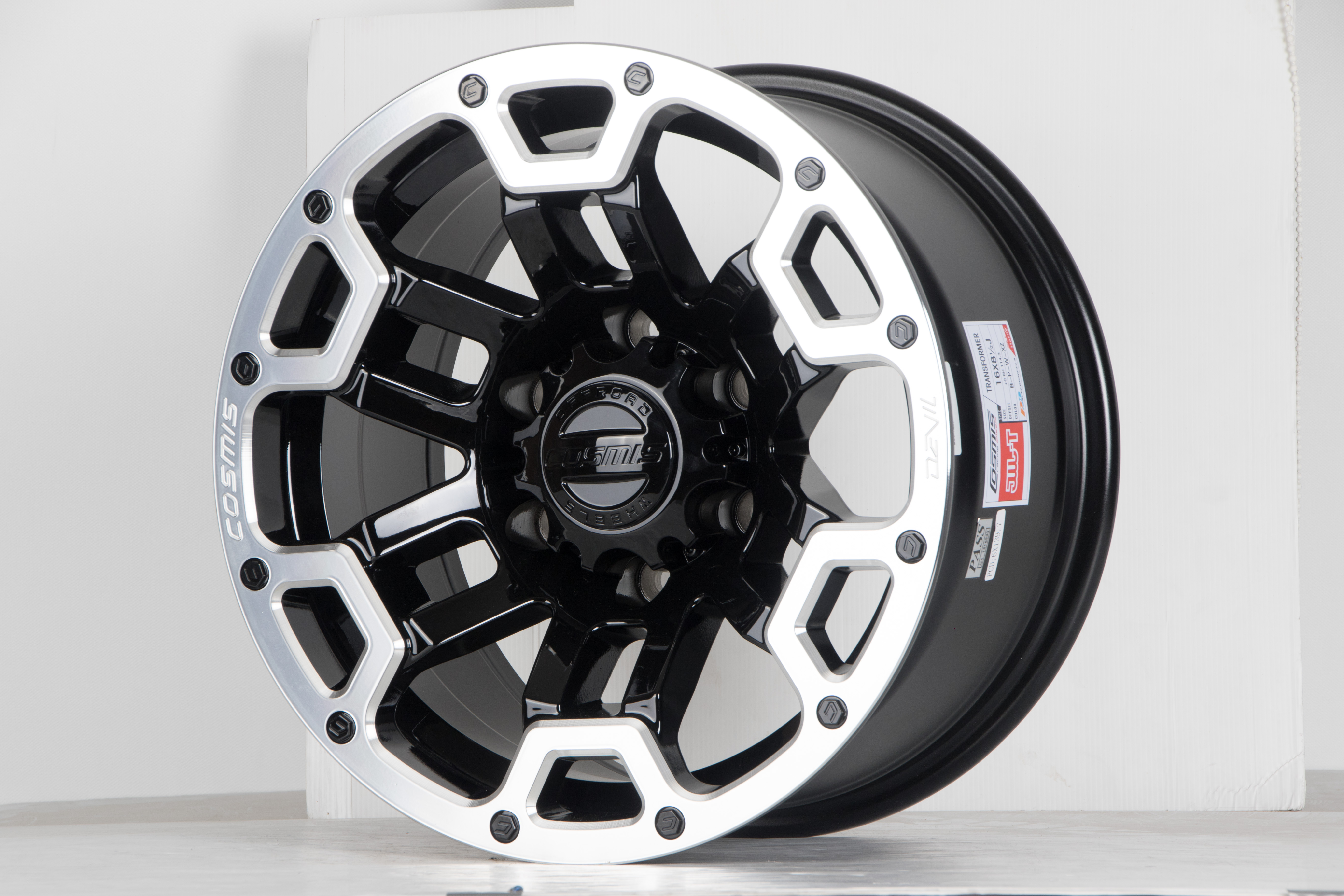 แม็กซ์ TRANSFORMER (9976) 16X8.5 6x139.7 ET0 CB.106 B-P-W-XZ (สีดำขอบเงาCNCตัวหนังสือ)