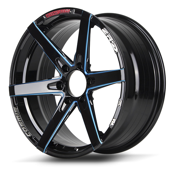 แม็กซ์ ZR-D (YA9956) 20X9.0 6X139.7 ET28 CB. 106.1 B/MBL (สีดำCNCข้างก้านไดร์ฟ้า+CNCตัวหนังสือ)