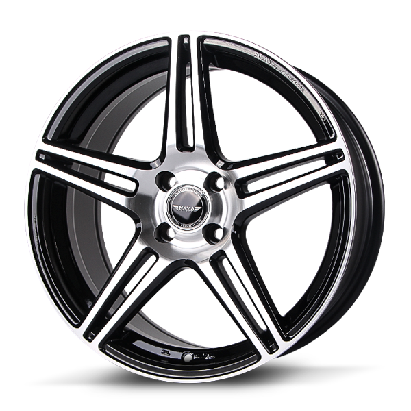 แม็กซ์ MOSSI (3277) 17X7.5 4X100 ET40 CB.73.1 B-P-XZ (สีหน้าเงาร่องดำCNCตัวหนังสือ)