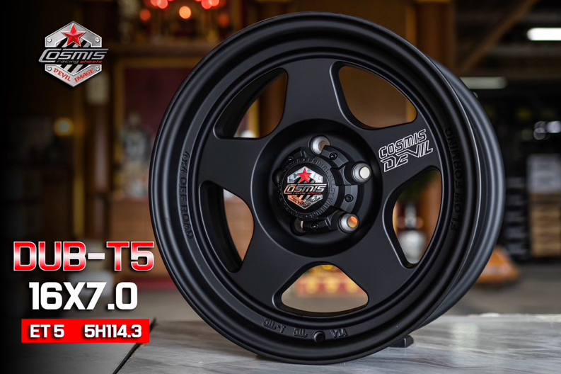 ล้อแม็กซ์ COSMIS DEVIL DUB-T5 (YA9563) 16X7.0 5X114.3 ET5 CB.73.1 BLK/M (สีดำด้านทั้งวง)