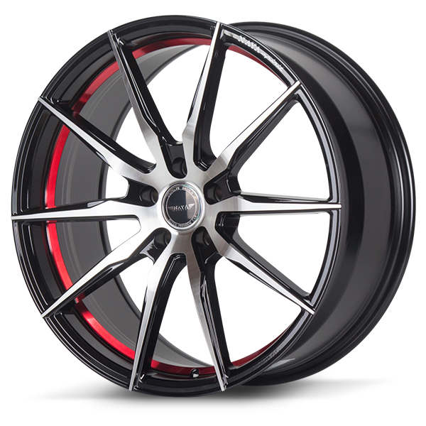 แม็กซ์ CEDRICK (YA5629) 20X8.5 5X114.3 5X112 ET42 (R)B-P-XZ (สีหน้าเงาร่องดำ+ท้องแดง+CNCตัวหนังสือ)