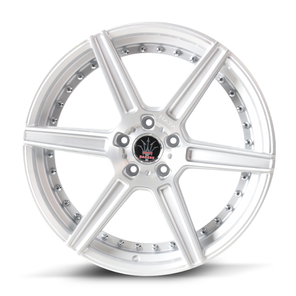 แม็กซ์ DAGGER/BETTER(316) 20X8.5 5X114.3 ET40 MSU/CH/RIVETS (สีหน้าปัดลายร่องซิลเวอร์LINEหมุดซิลเวอร์หมุดเงิน)