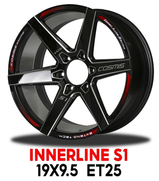 แม๊กซ์ INNERLINE.S1(9929) 19X9.5 6X139.7 ET25 CB.106 BLK-W-XZ สีดำ CNC ข้างก้าน+ตัวหนังสือ