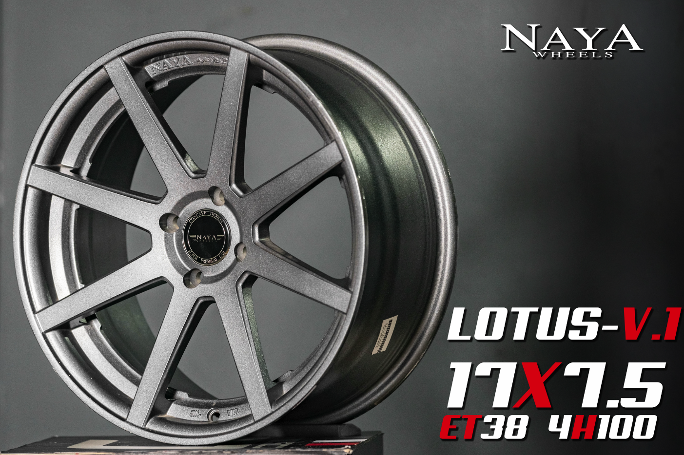 แม็กซ์ LOTUS-V.1 17X7.5 4X100 ET38 GM(SANDY) (สีกันเมทาลิคยิงทราย)