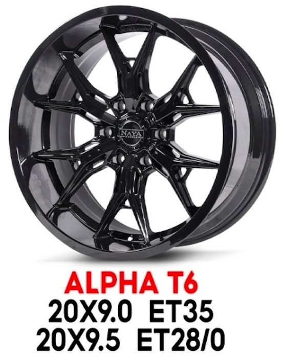 แม็กซ์ ALPHA-T6(7999) 20X9.0 6X139.7 ET35 CB.106.1 GLOSS BLACK (สีดำเงาทั้งวง)