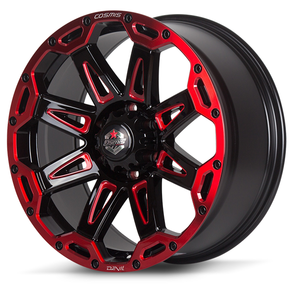 แม็กซ์ DEVIL-M8 (D2828) 20X9.0 6X139.7 ET25 CB.106 B-LPR-UR-SR-XZ (สีดำ+ขอบไดร์แดง+CNCร่องหน้าแม็กซ์ไดร์แดง+CNCตัวหนังสือ)อ