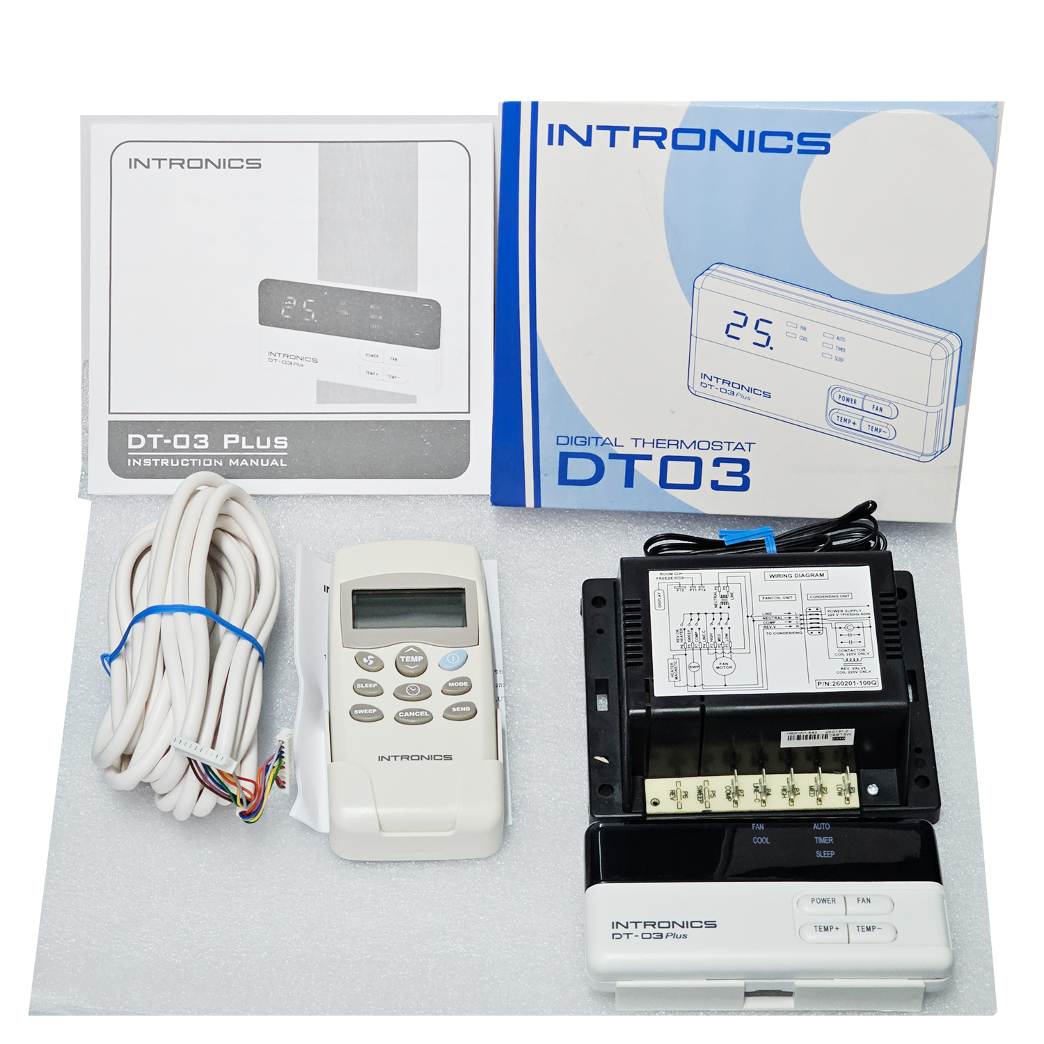 รีโมทแอร์ INTRONICS รูมเทอร์โม DT03 แบบไร้สาย มีรีโมท