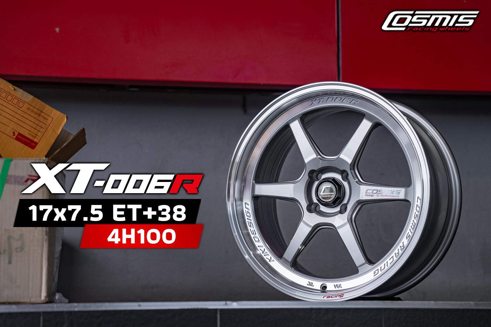 แม็กซ์ XT-006R(9944) 17X7.5 4X100 ET38 CB.73.1 S-LP-W+PLATE (สีซิลเวอร์+มิลลิ่งข้างก้าน+ขอบเงา+เพลท)Custom