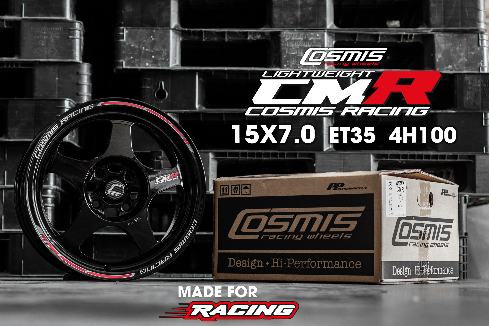 COSMIS LIGHTWEIGHT CMR 15X7.0 4H100 ET35 (สีดำเงา)