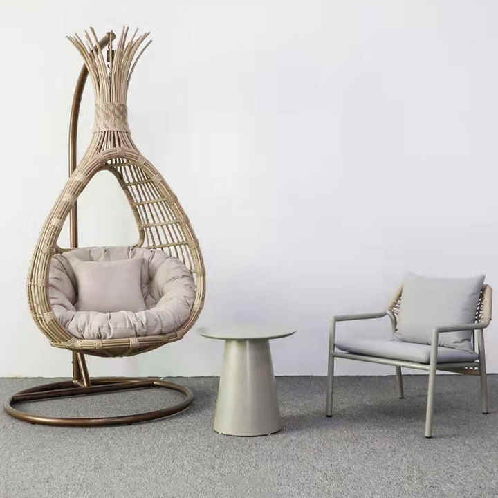 outdoor swing garden egg chair wicker metal patio egg chair rattan swing chair