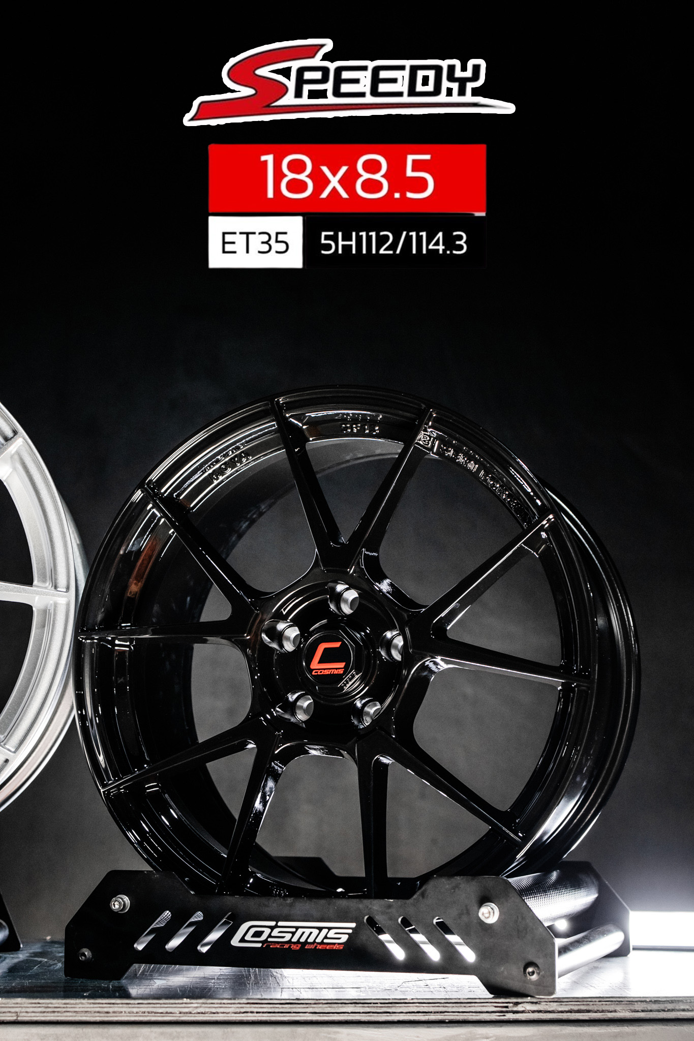ล้อแม็กซ์ COSMIS SPEEDY (YA5630) 18X8.5 5X113 ET35 CB.73.1 BLACK (สีดำ)