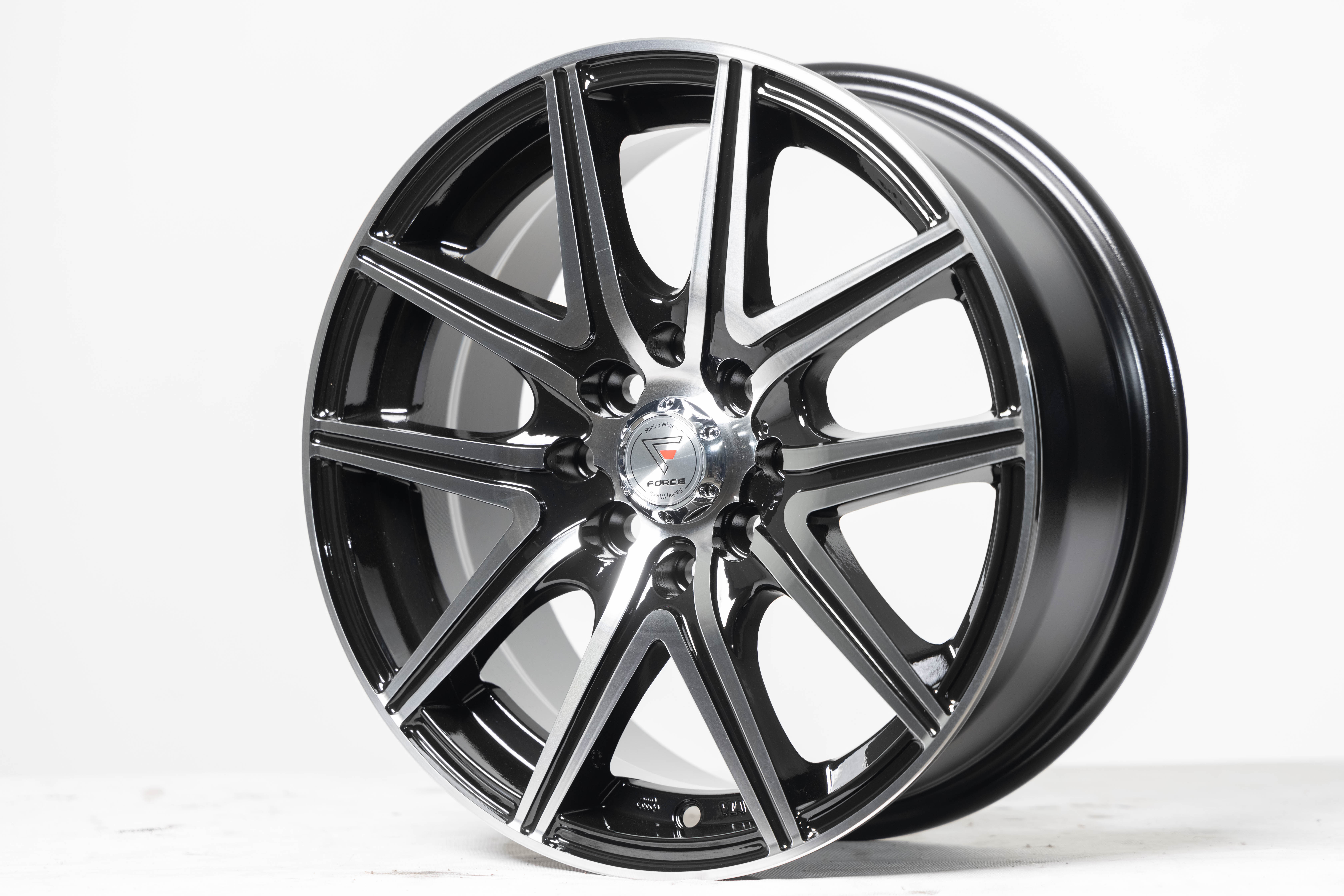 แม็กซ์ VESA(376) 17X7.5 8X100/114.3 ET40 CB.73.1 B-P (สีหน้าเงาร่องดำ)