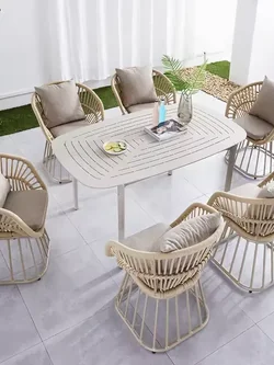 Luxury Modern Aluminium Dining Chairs Restaurant Bistro Coffee Dining Garden Chair Design Patio Garden Furniture From
