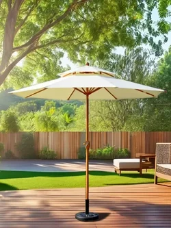 Patio Polyester Umbrella Cafe Garden Umbrella Hand Cranked Sunshade Parasol