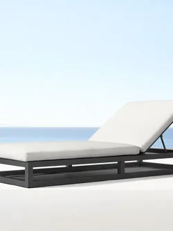 Luxury outdoor furniture black metal patio garden sets hotel poolside sunbed beach sun lounger patio aluminum chaise lounger