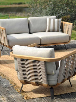 ชุดโซฟาไม้สักสานเชือก