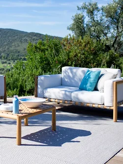 ชุดโซฟาไม้สักสานเชือกกันน้ำ