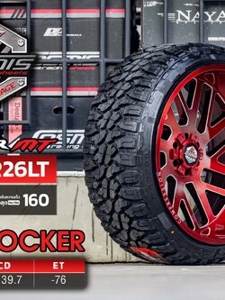 แม็กซ์ SOCKER(YA3282) 26X14.0 12X135/139.7 ET-76 CB.106 CANDY RED MILLED (สีไดร์แดงทั้งวง+CNCตัวหนังสือที่ขอบ)