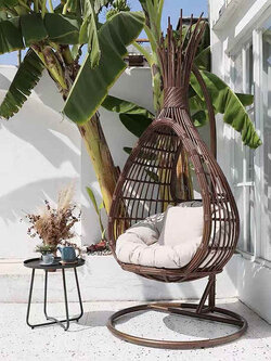 outdoor swing garden egg chair wicker metal patio egg chair rattan swing chair