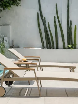 Garden Sun Bed Loungers Outdoor Recliner Balcony Villa Courtyard Garden Leisure Beach Pool Teslin Mesh Cloth Recliner