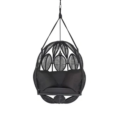 Outdoor Patio Swing Chair Wicker With Comfortable Cushions Double Seater Hanging