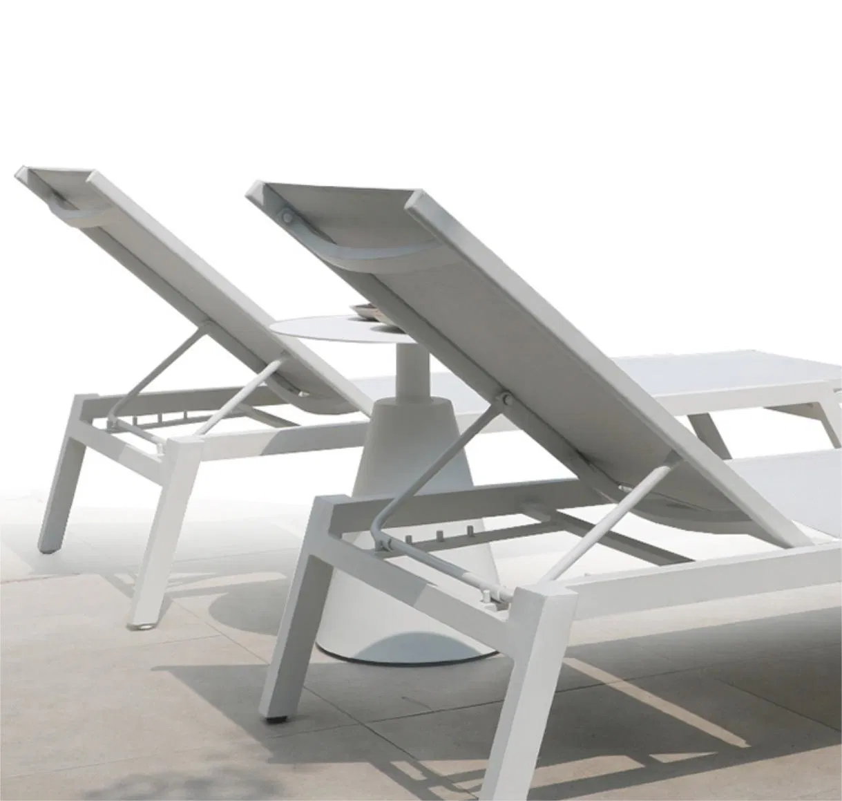 New Design Mesh Fabric Aluminum Outdoor Garden Furniture Hotel Beach Foldable Sun Lounger