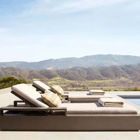 Beach Outdoor Furniture Aluminium Daybeds Outdoor for Hotel Pool Side Sun Loungers