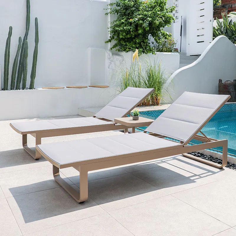 Popular Style Hotel Villa Patio Aluminum Alloy Sunbed Outdoor Recline Waterproof Sunscreen Swimming Pool Beach Chair