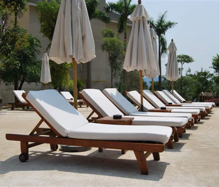 Garden New Swimming Modern Hotel Bed outdoor Wood Pool furniture beach Folding lounge chaise chair